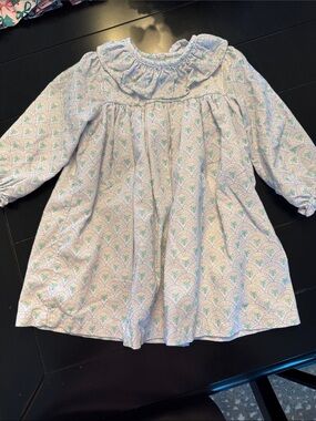 Pastel Scallop Floral Ruffle Yoke Dress